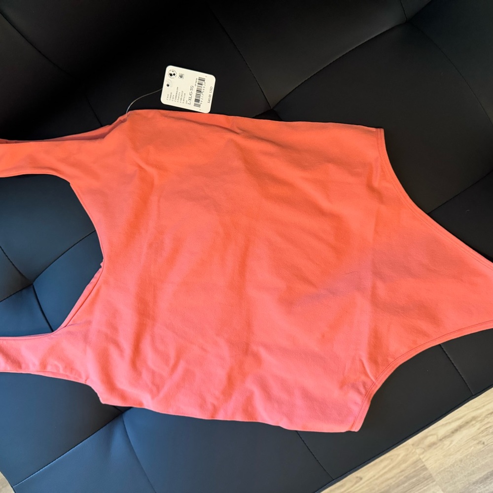 Free People Bodysuit Vibrant Coral Papaya